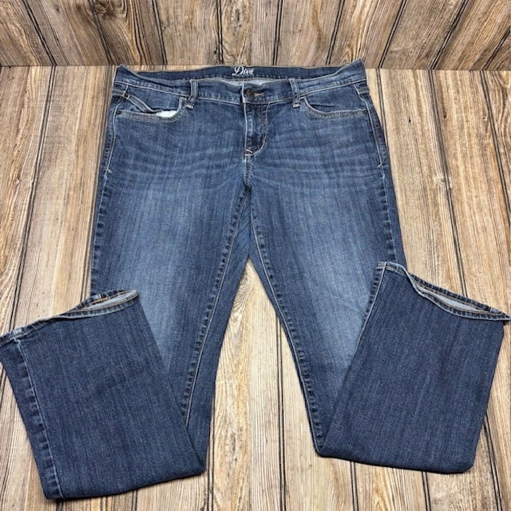 Old Navy Diva Bootcut Jeans Women Blue Denim Mid Rise Regular Size 14